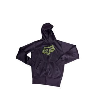 Fox Racing Monster Energy Black Green Full Zip Hoodie Mens Small Y2K Moto BMX